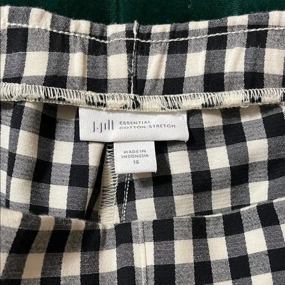 J. Jill Black and White Checkered Straight Leg Pants - Picture 2 of 3